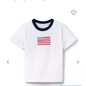 Janie and Jack White Kids T-Shirt with Flag Design